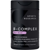 Sports Research Vitamine B-Complexe – bouteille visible, soutien métabolique quotidien.