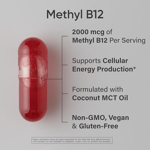 Sports Research vitamine B12 méthylcobalamine, forme active prête à l'emploi pour l'énergie.