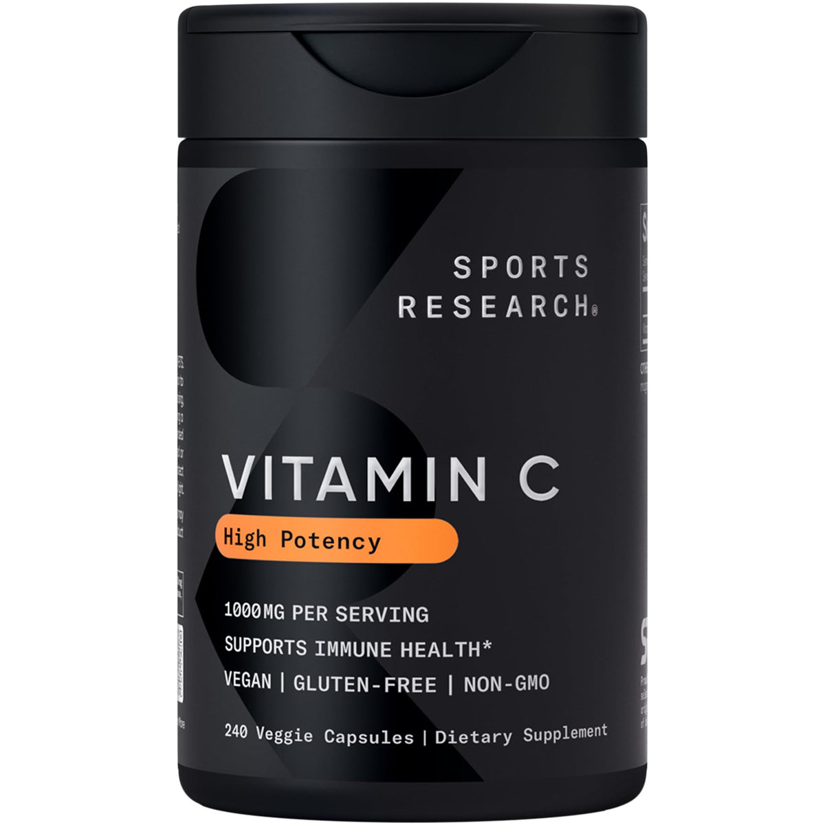 Sports Research Vitamin C 1000 mg en capsule végétale – soutien immunitaire potentiel