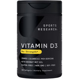 Sports Research Vitamine D3, bouteille 10000 UI, soutien potentiel au quotidien