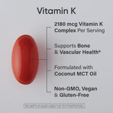 Sports Research Vitamin K Multi-Spectrum – gélules Plantgel faciles à avaler pour une absorption efficace.