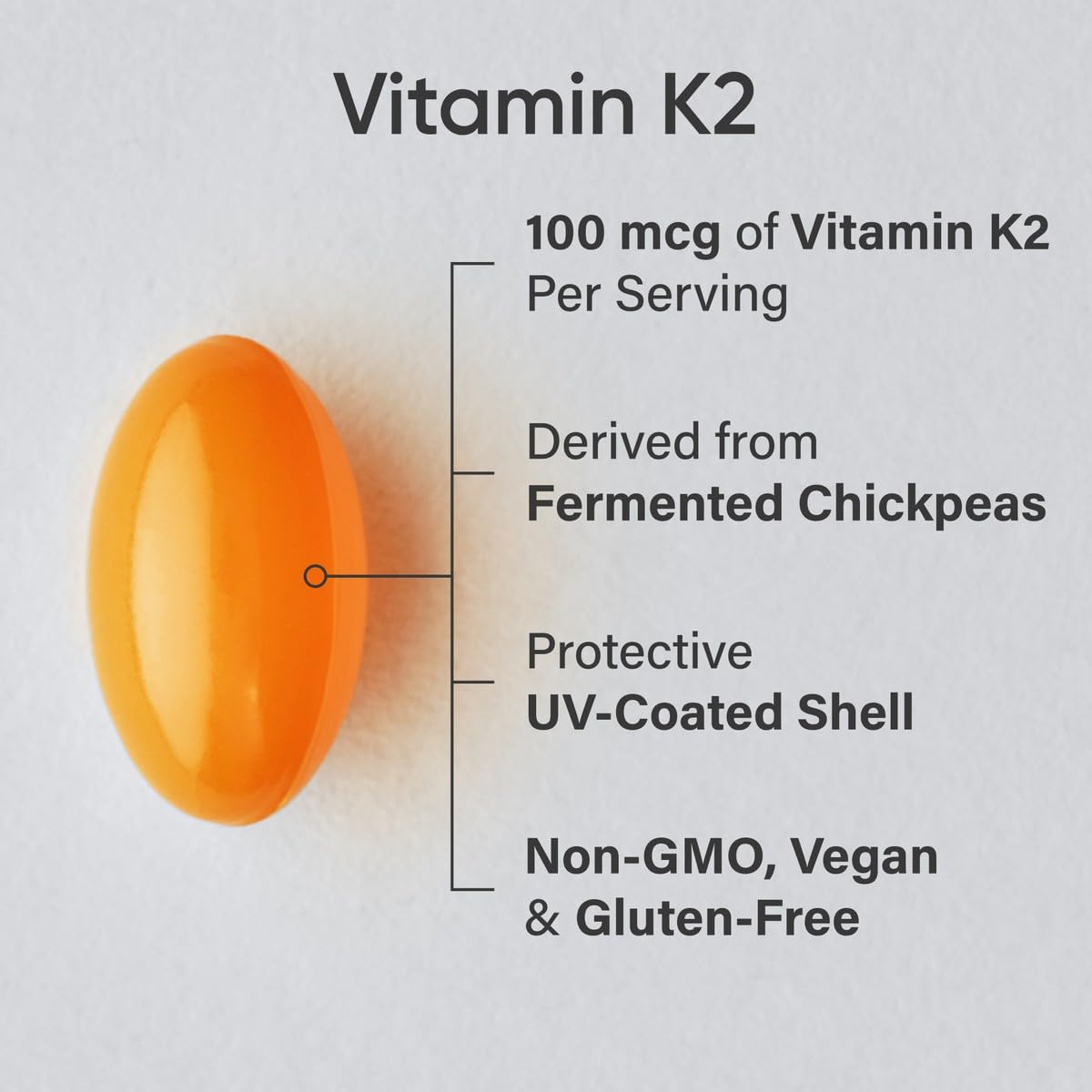 Sports Research Vitamine K2 MK7, capules vegan, absorption optimisée pour la santé des os.