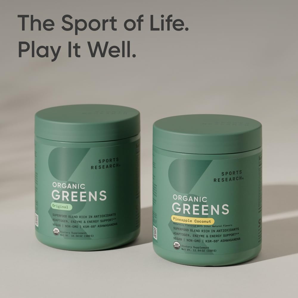Sports Research vitamine B8 et énergie naturelle dans la poudre verte bio.