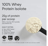 Sports Research Whey Protein vanille crème – cuillère-doseuse intégrée pour mesurer 25 g de protéines