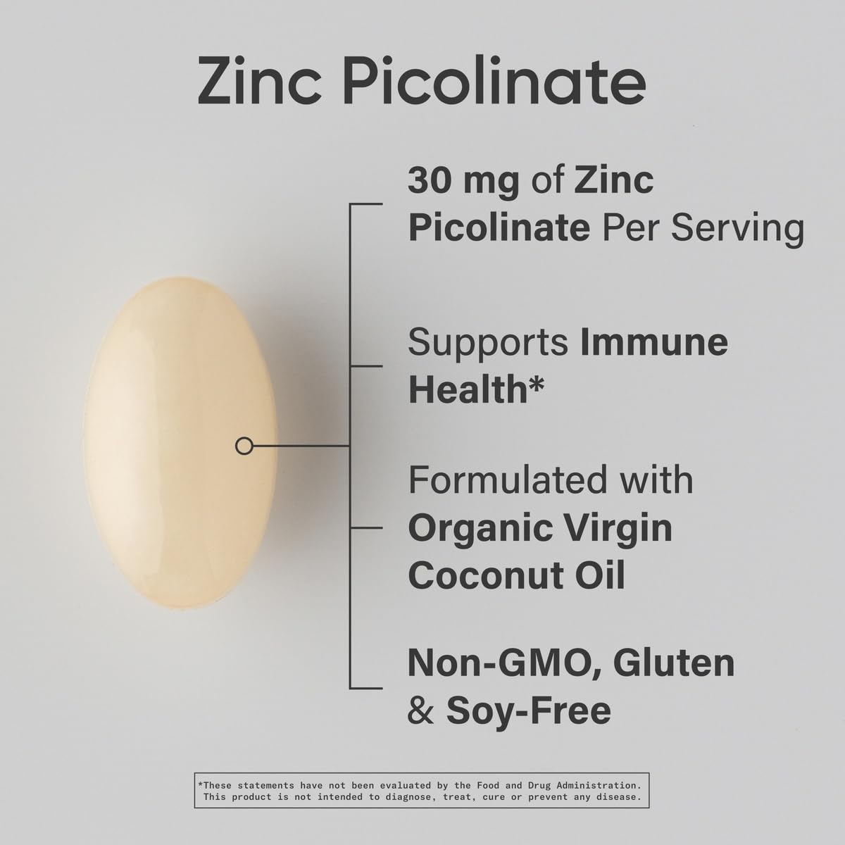 Sports Research Zinc Picolinate 30 mg - Softgels liquides faciles à avaler.
