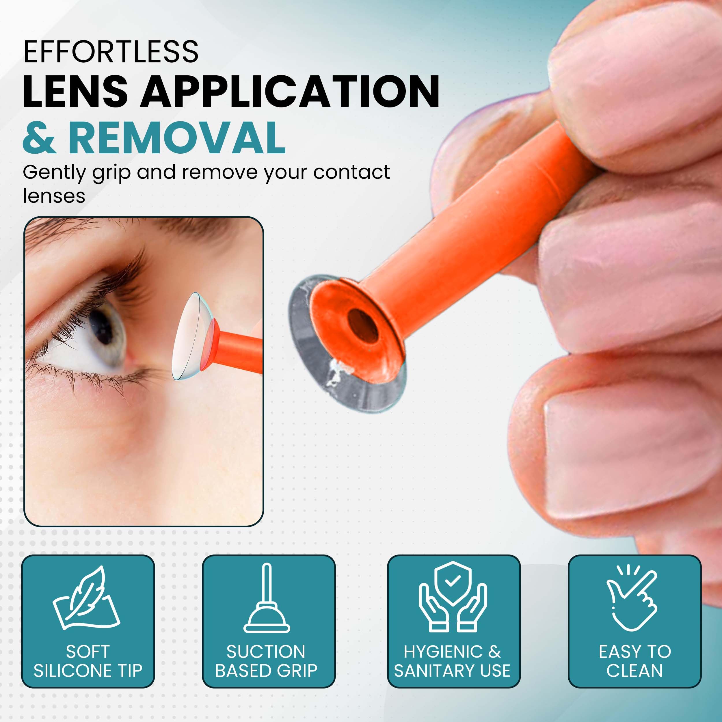Sports World Vision inserteur/remover orange pour lentilles durs et sclérales