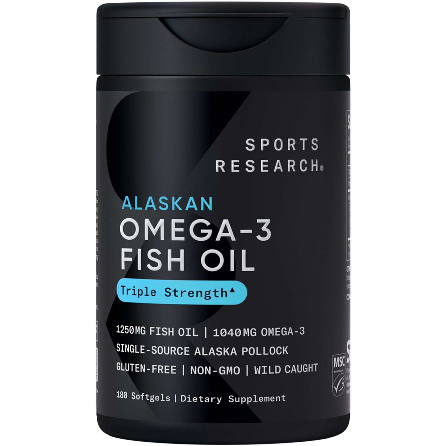 Sports Research Omega-3 en bouteille, fraîcheur et prise quotidienne potentielles.