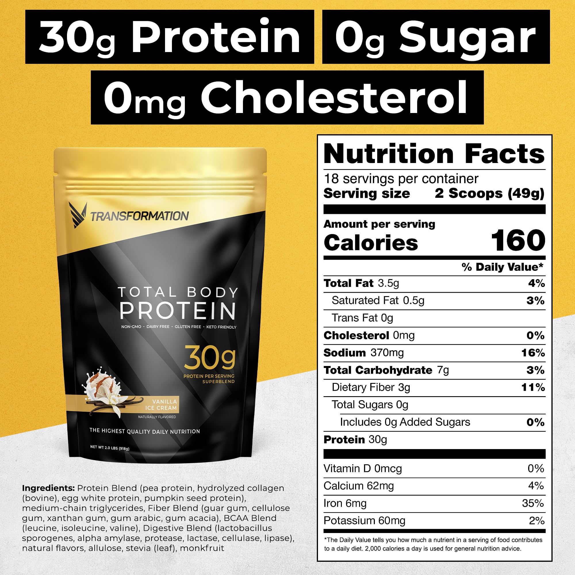 SPR BODY Transformation Protein vanille gobelet, mélange instantané pour post-entraînement.