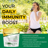 SPR BODY Transformation Super Greens: poudre verte prête à mélanger, favorise un mélange rafraîchissant et nourrissant.