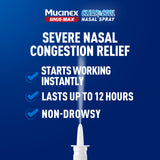Spray nasal Mucinex en action contre la congestion nasale.