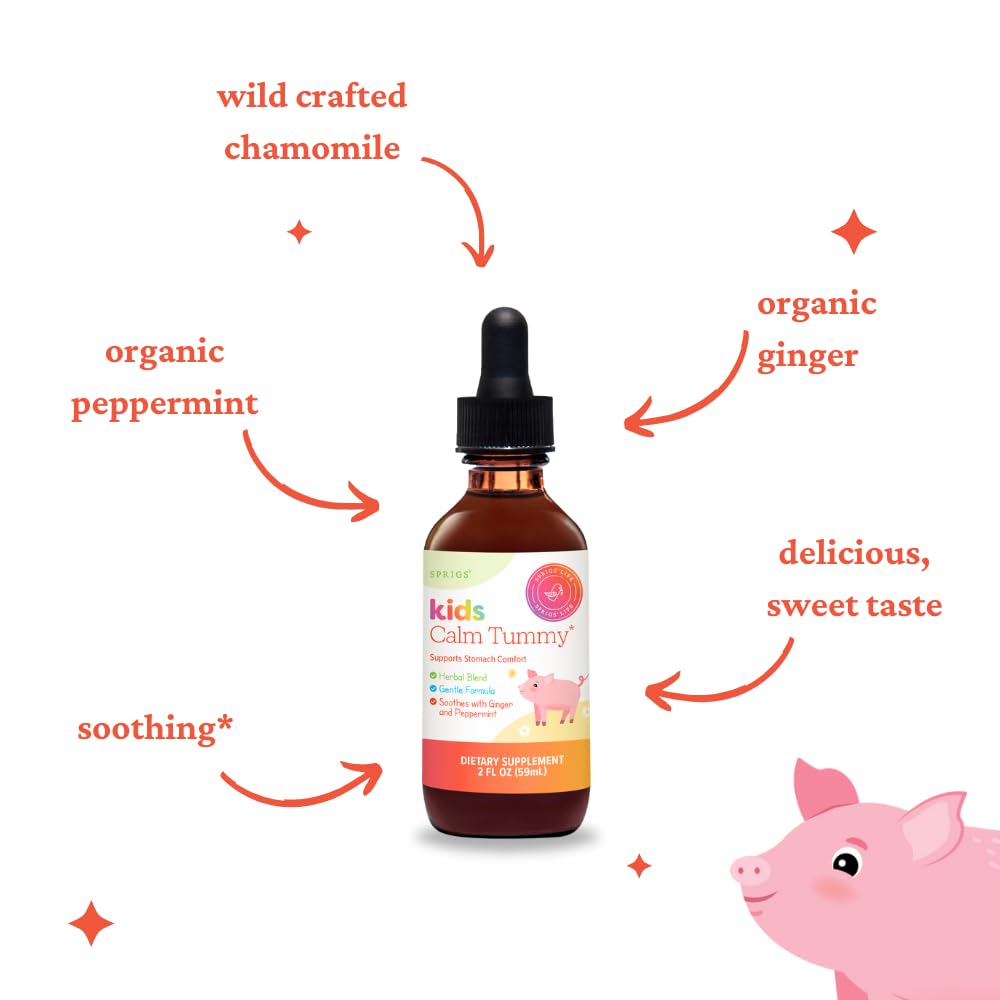 SPRIGS Kids Calm Tummy: enfant prenant des gouttes pour le confort digestif