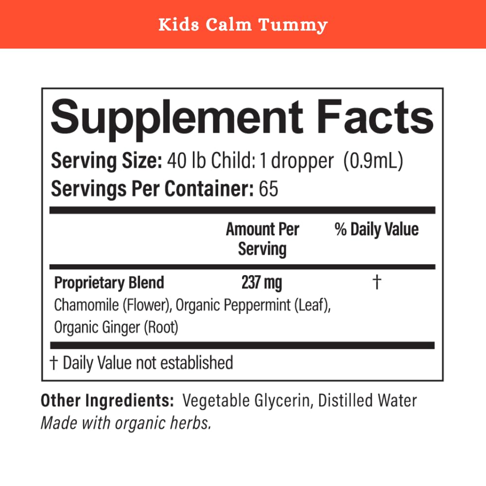 SPRIGS Kids Calm Tummy: emballage clair rassurant pour les parents