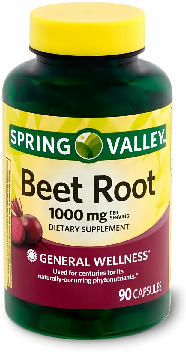 Spring Valley Betterave – comprimé 1000 mg, soutien énergie quotidien possible.