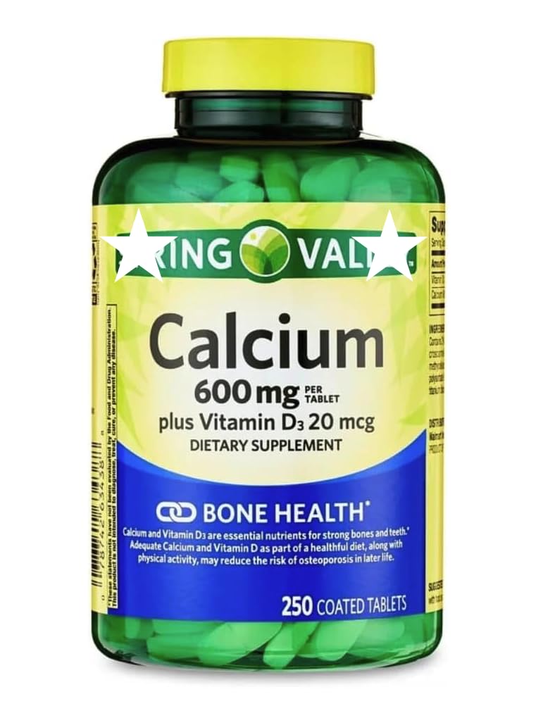 Spring Valley Bone Health: bouteille calcium D3 600 mg, soutien quotidien des os.