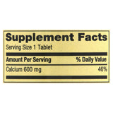 Étiquette Spring Valley Calcium 600 mg, informations lisibles et pratiques.