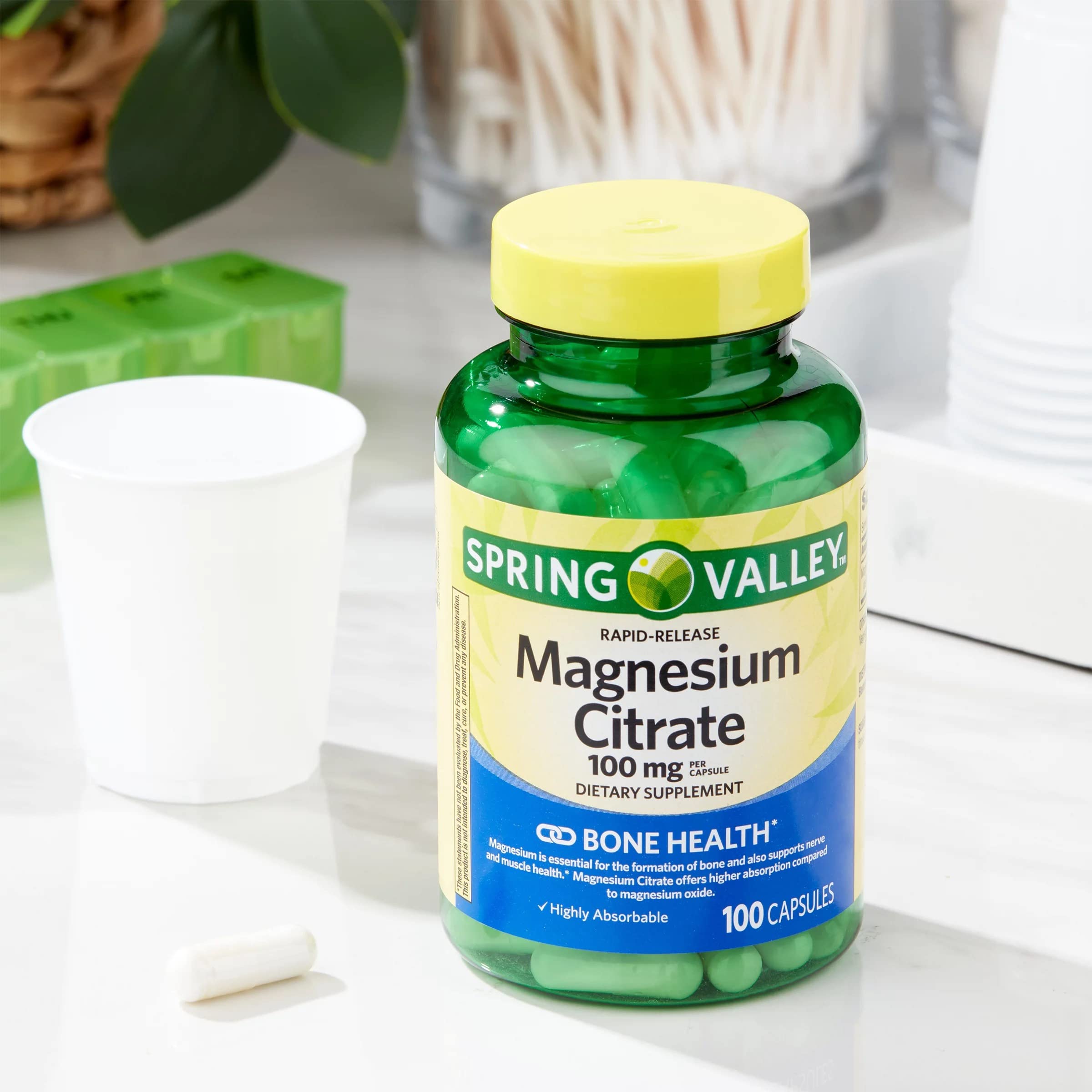 Spring Valley magnésium citrate: complément pratique quotidien.