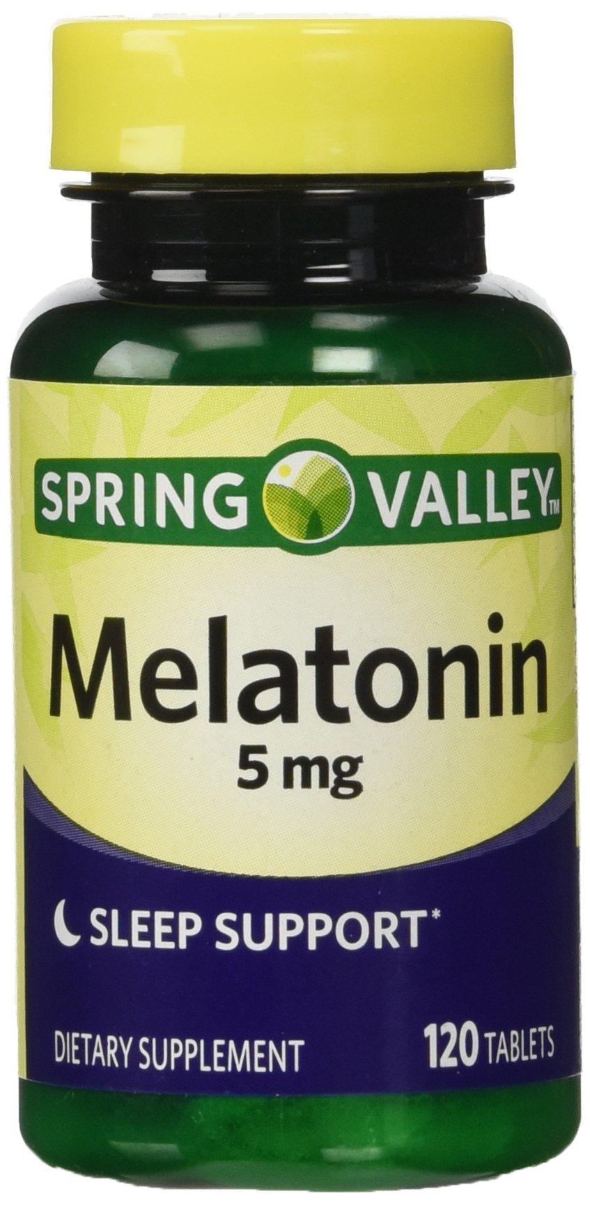 Spring Valley Mélatonine 5 mg, double pack, soutient potentiellement les rythmes naturels du sommeil.