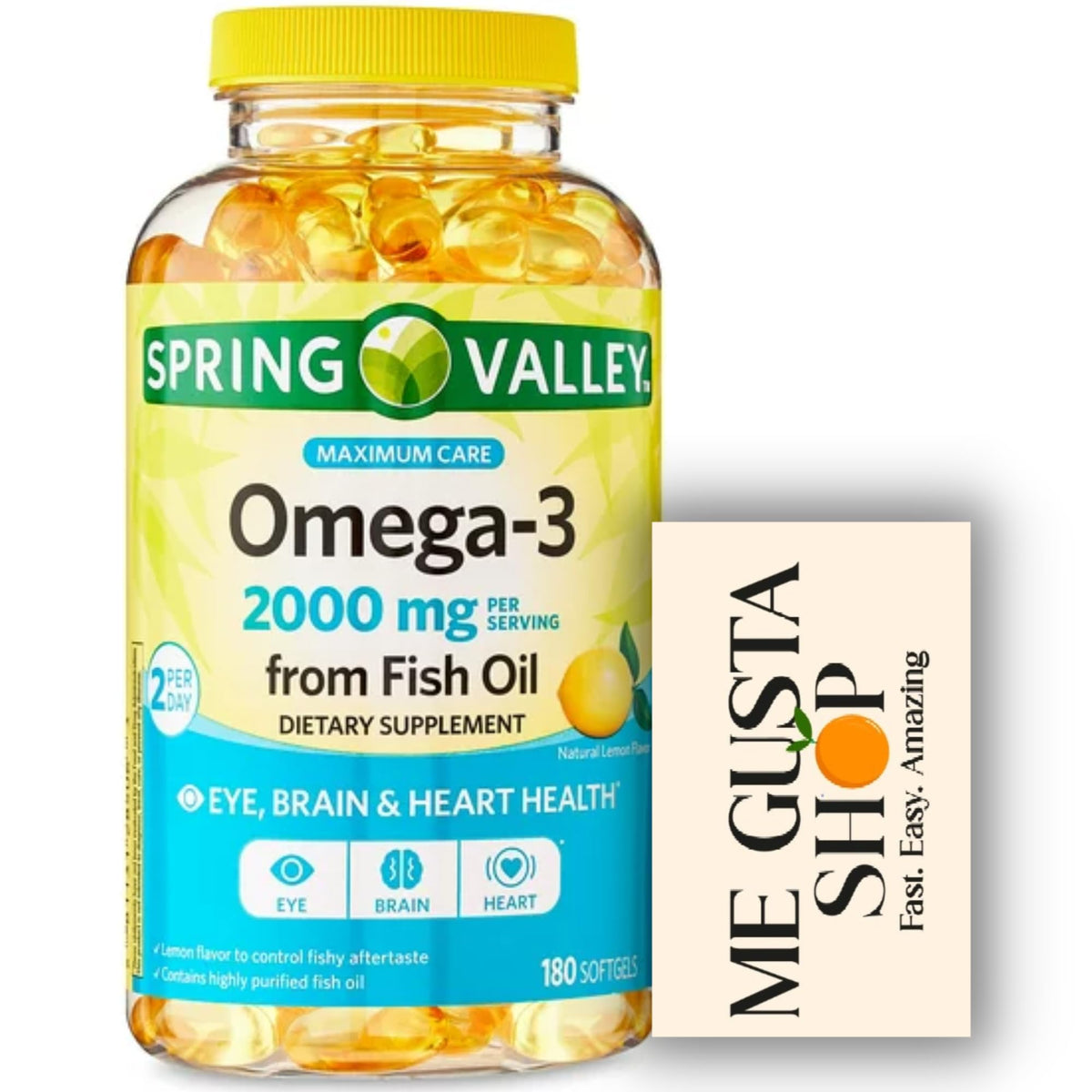 Spring Valley Omega 3: bouteille prête pour une routine quotidienne.