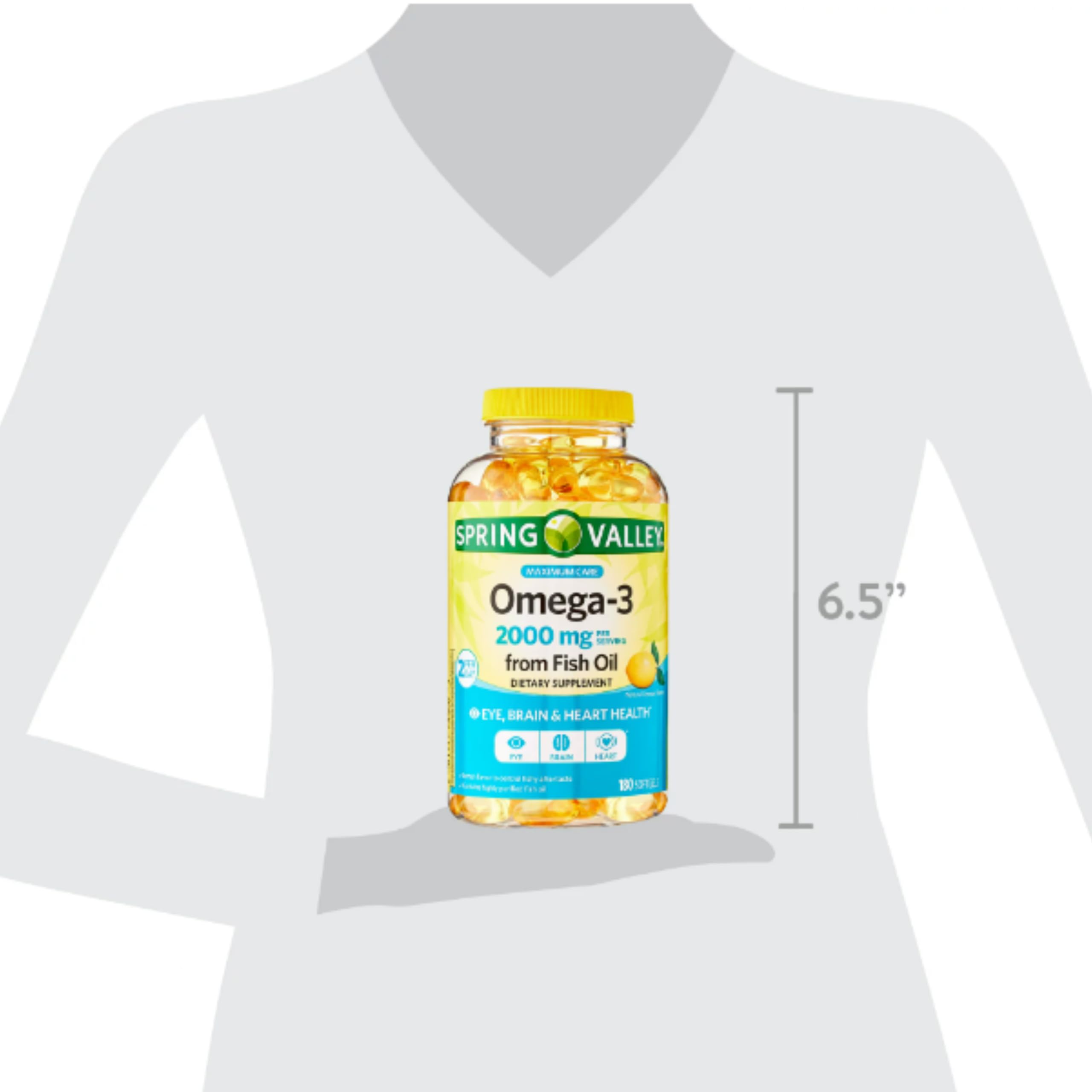 Spring Valley Omega 3: pack de 180 gélules pour durabilité.