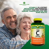 Spring Valley tablettes vitamine C 500 mg – saveur tropicale pour usage quotidien et immunité.