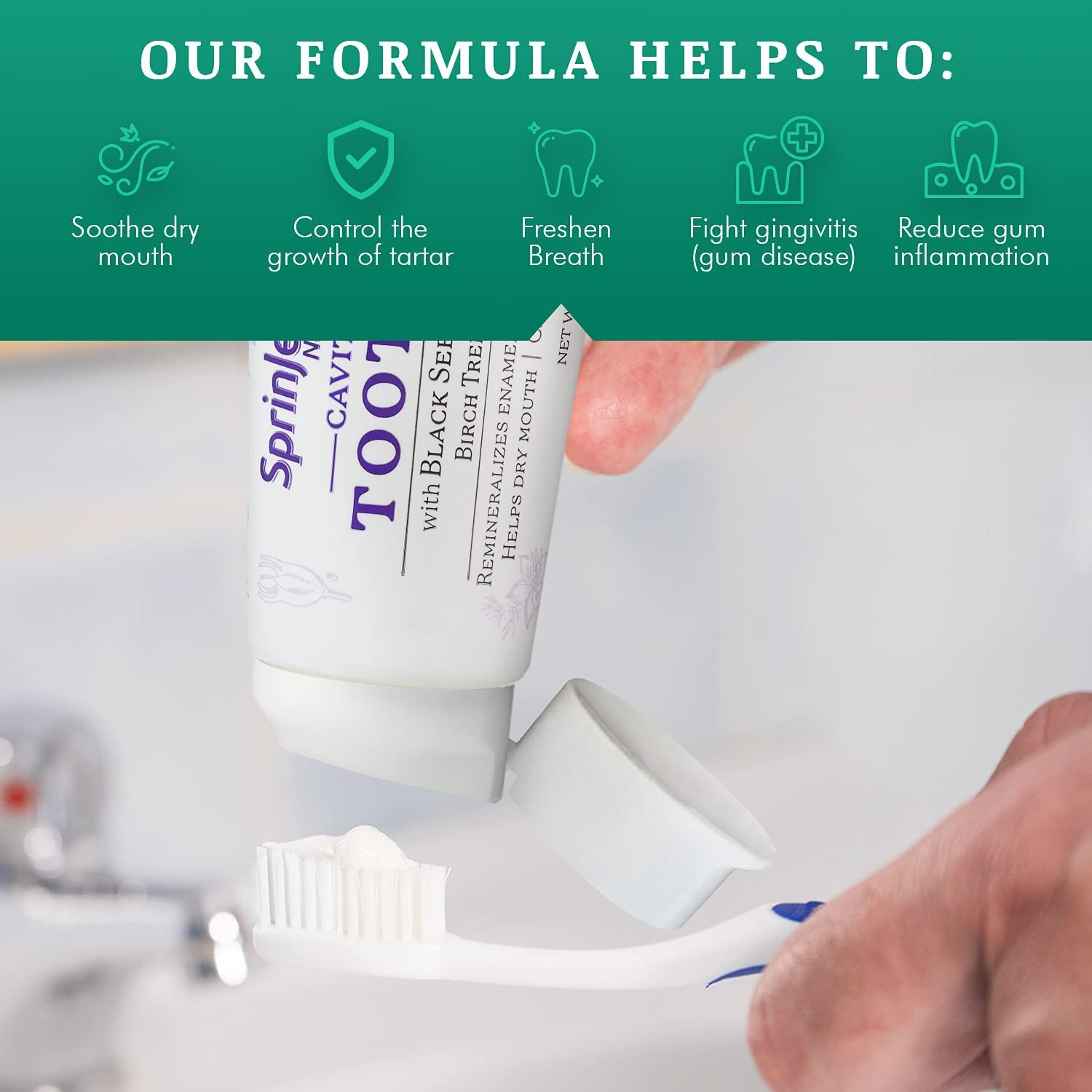 SprinJene Dentifrice Huile Nigelle Formule: contient huile de nigelle pour équilibre buccal.
