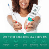 SprinJene: dentifrice silica fine en gros plan pour un nettoyage doux de l’émail.