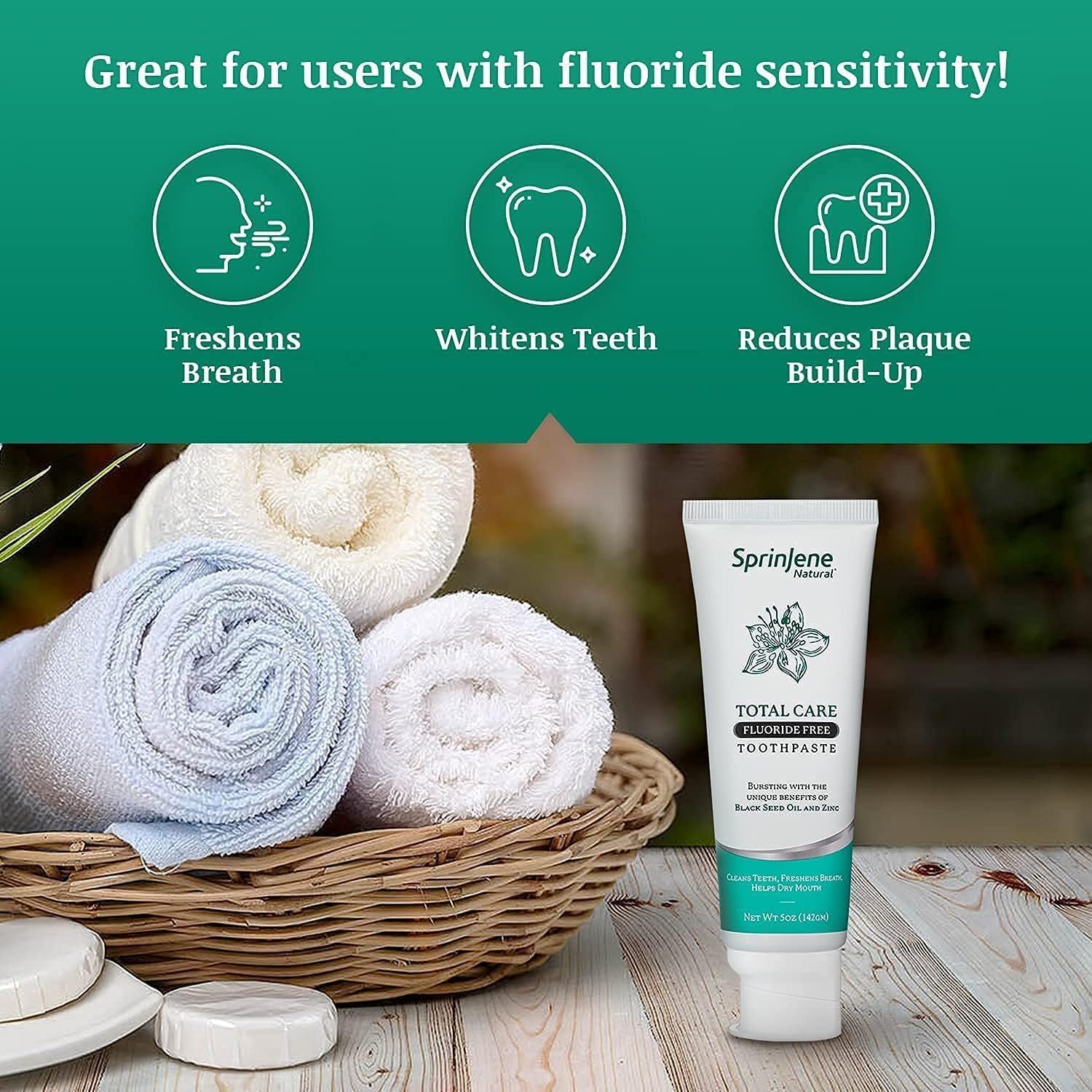 SprinJene: dentifrice zinc, représentation de la formulation équilibrée.