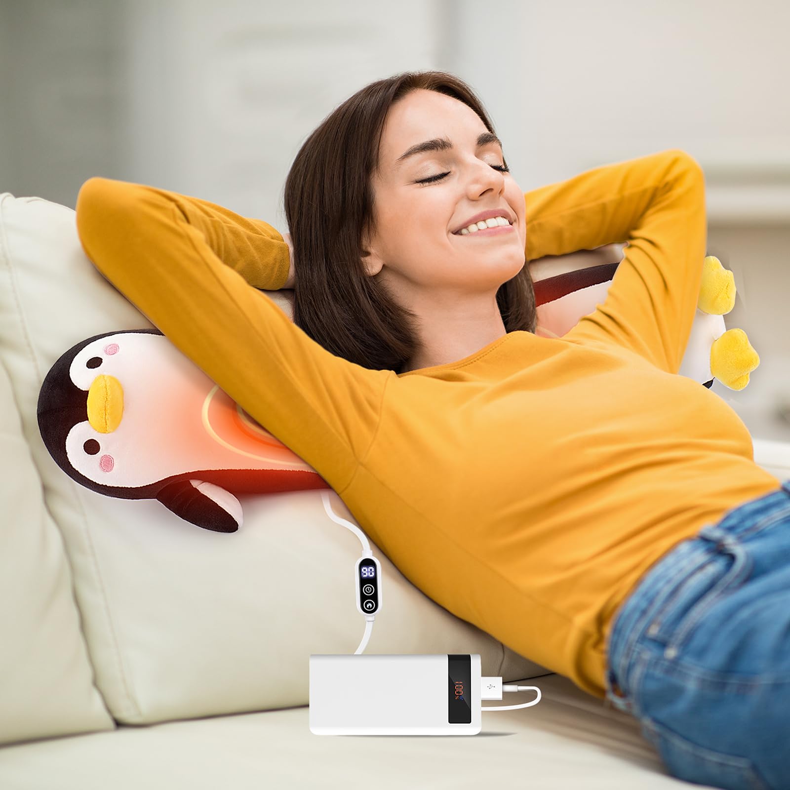 Pingouin Sprinqdawin avec boutons de réglage, chaleur personnalisable.
