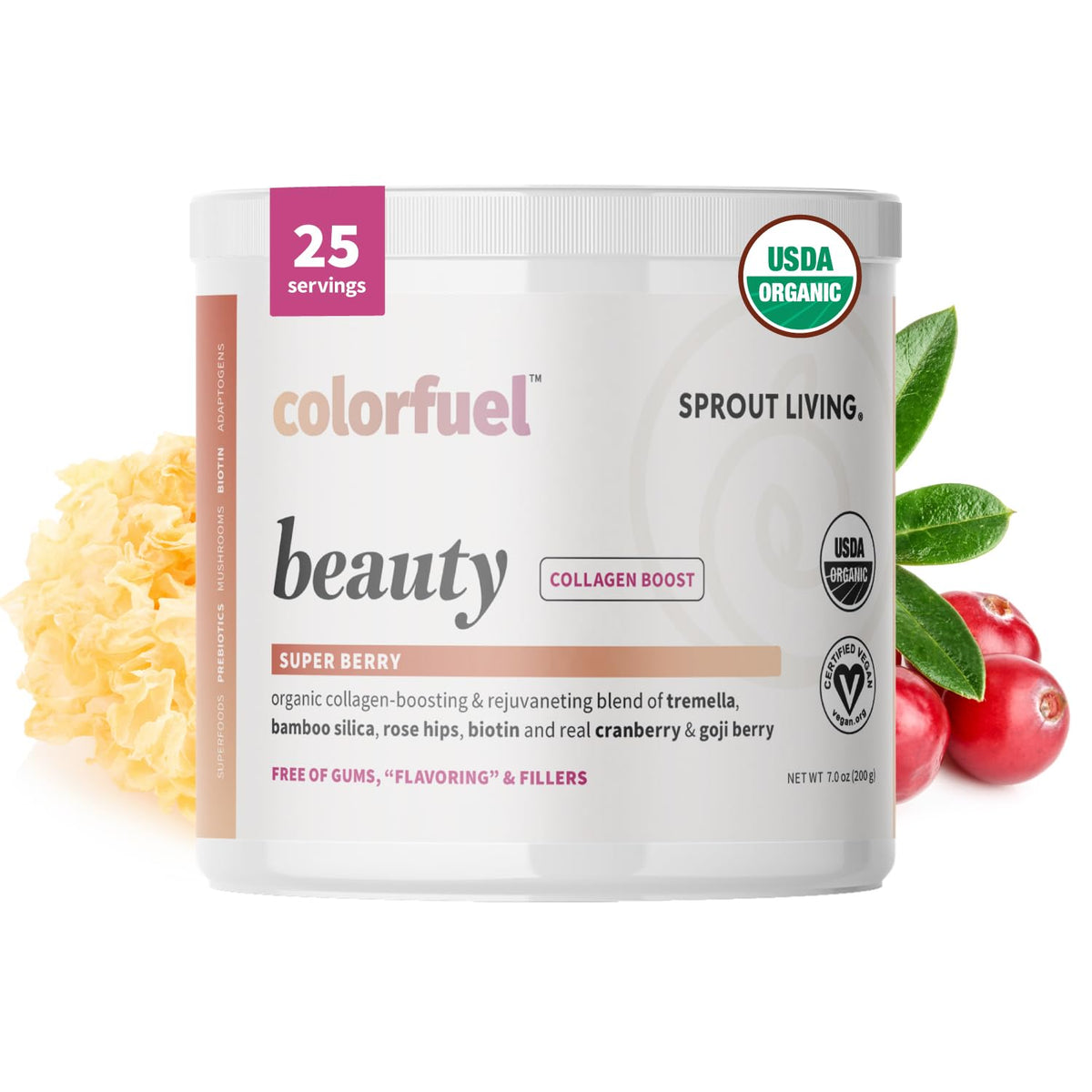 Sprout Living Colorfuel Poudre Beauté – emballage clair et pratique
