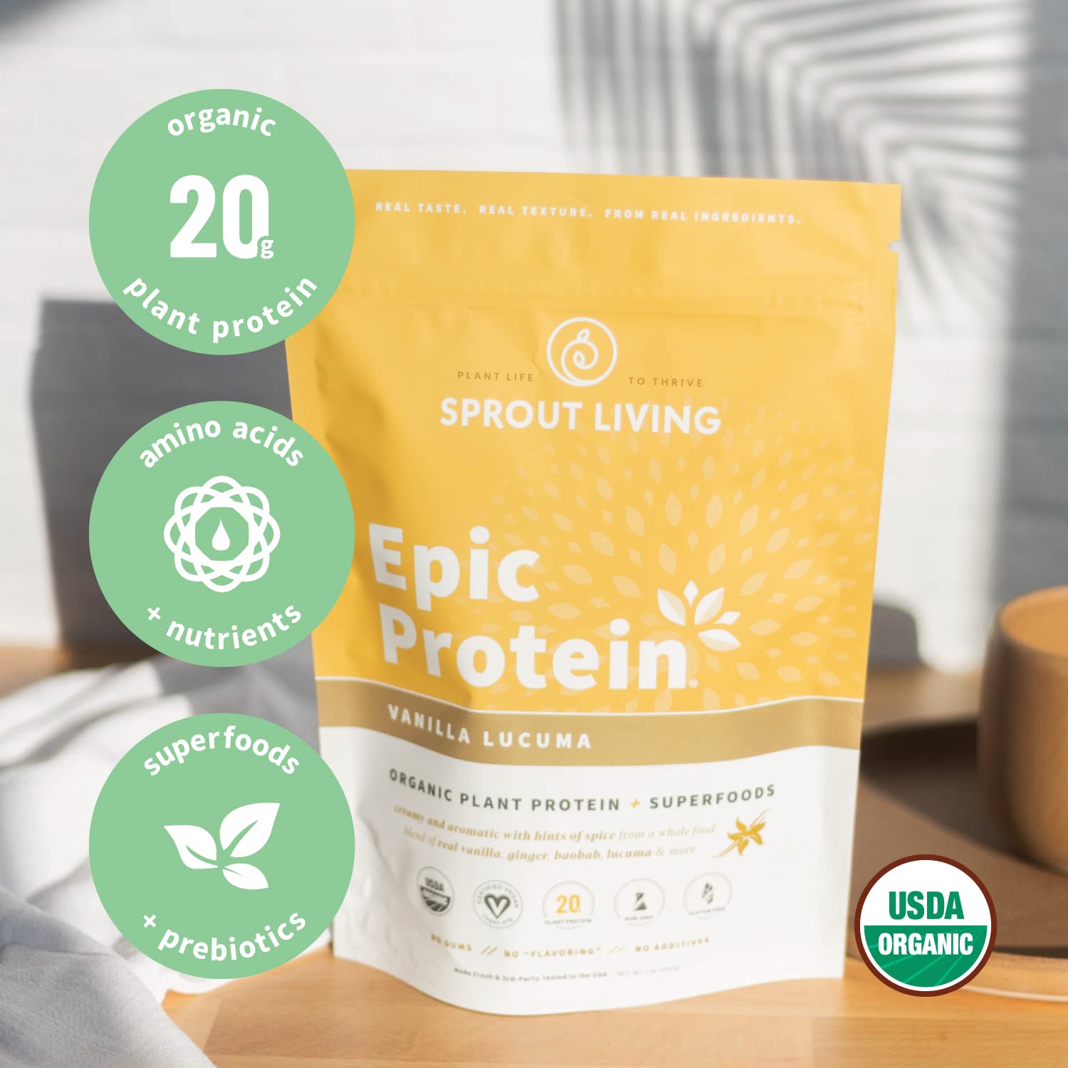 Sprout Living Epic Protein goût naturel après entraînement