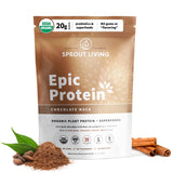 Sprout Living Epic Protein: poudre chocolat maca, idéale pour un shake post-entraînement.