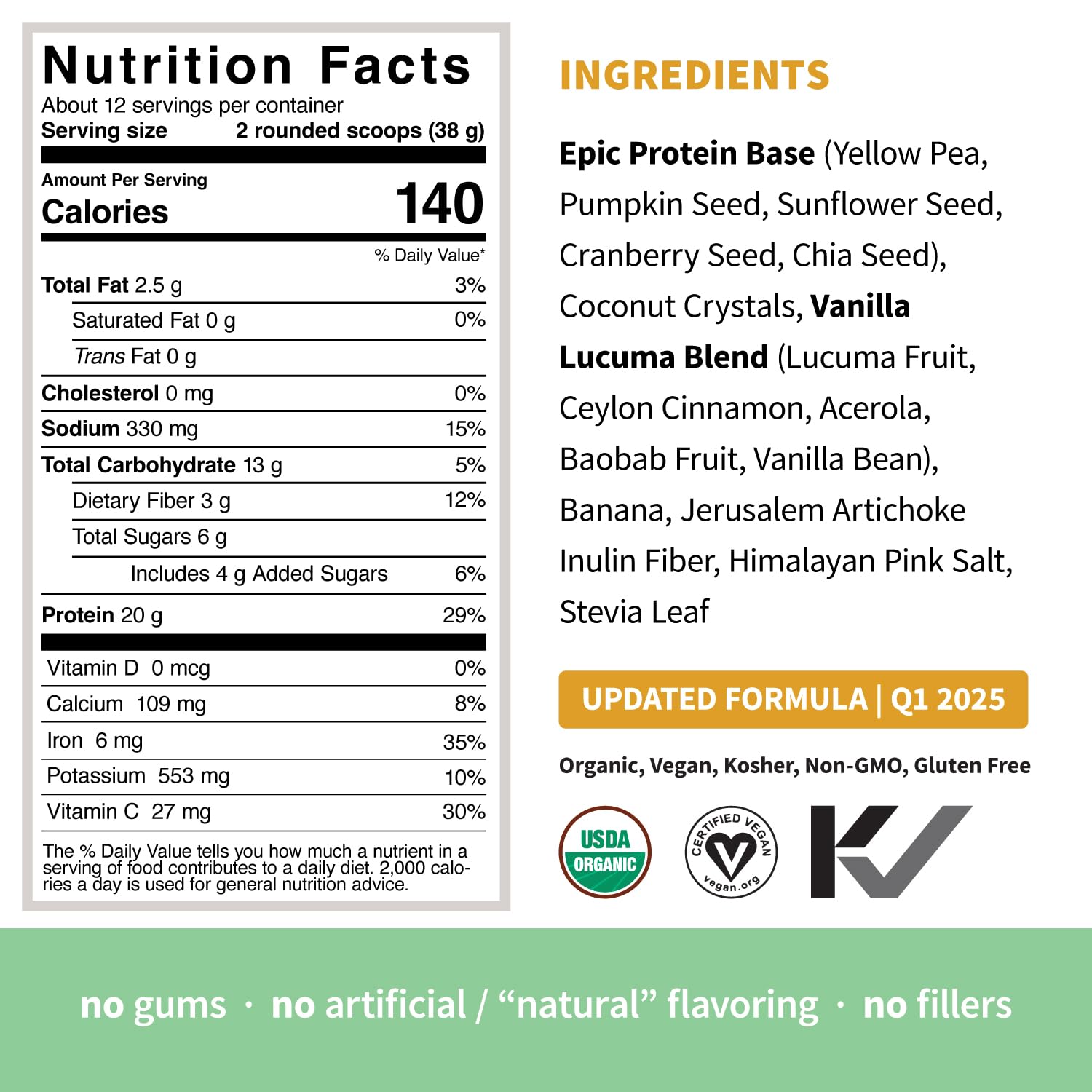 Sprout Living Epic Protein sans additifs artificiels
