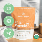 Sprout Living Epic Protein: cacao et maca naturel pour une saveur riche.