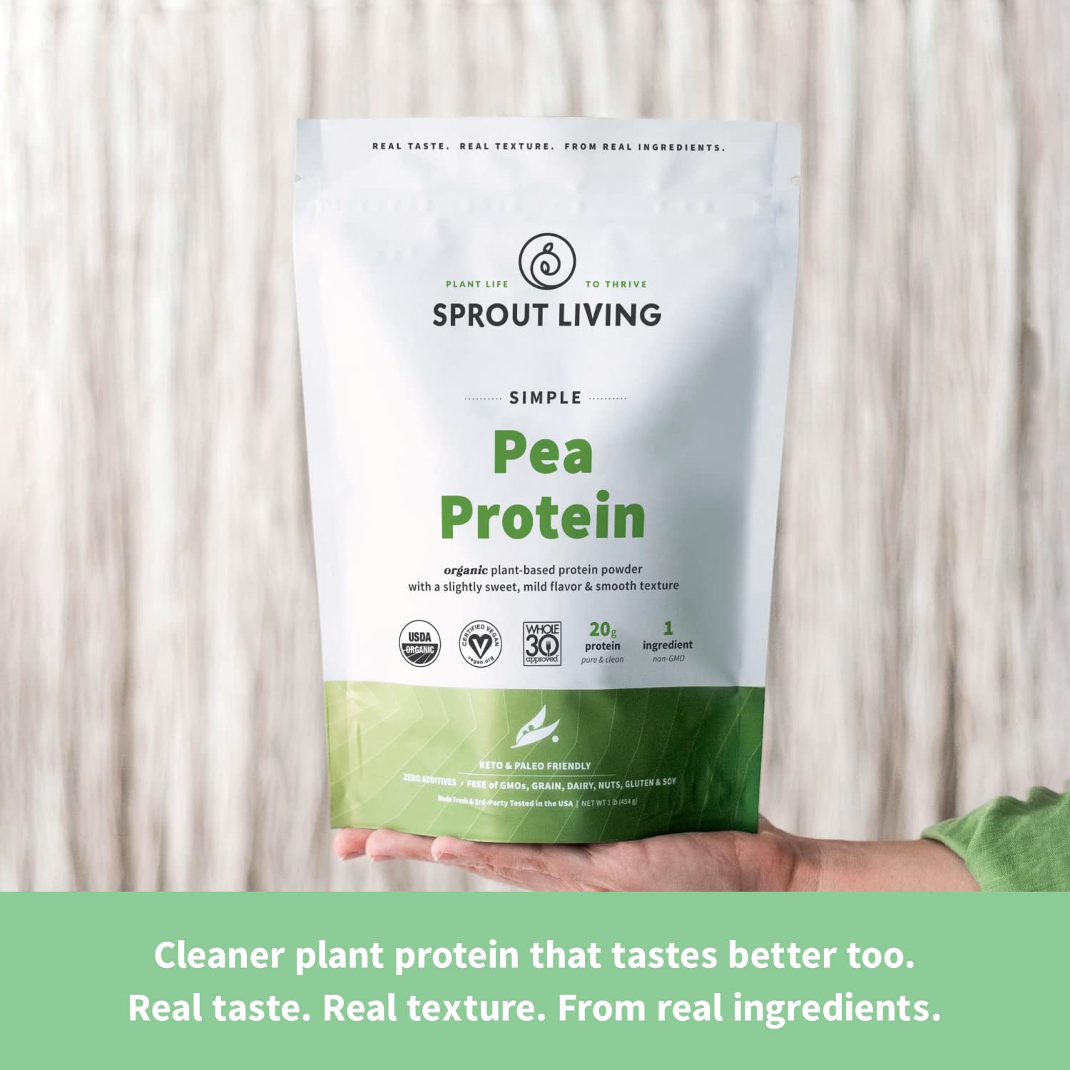 Protéine biologique Sprout Living vérifiée par des tiers pour transparence