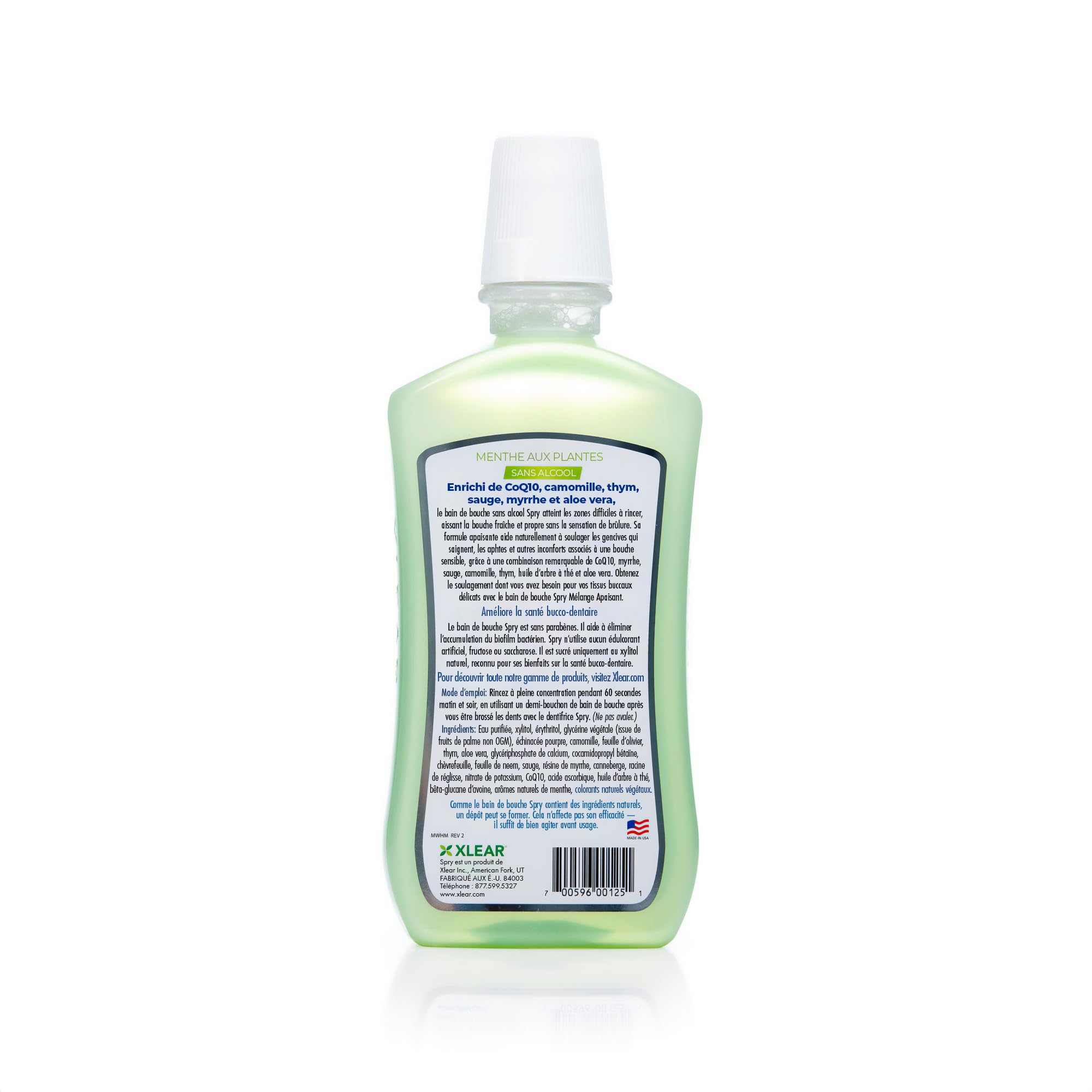 Bouteille Spry de 473 ml, format pratique pour l’usage quotidien.