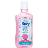 Spry bouteille prête à l'usage pour une hygiène buccale douce et sans alcool.