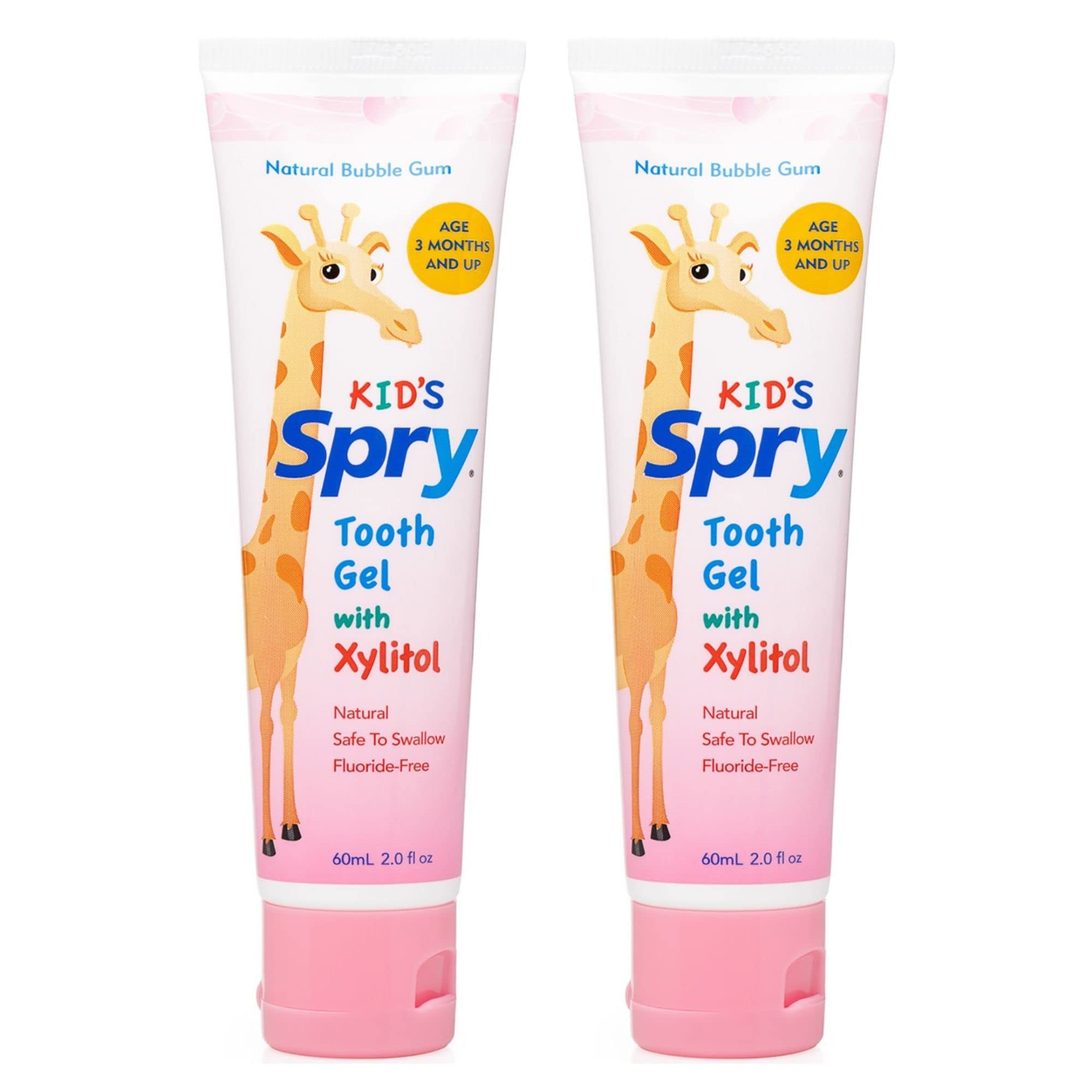 Spry dentifrice xylitol sans fluor pour bébés — emballage attrayant.