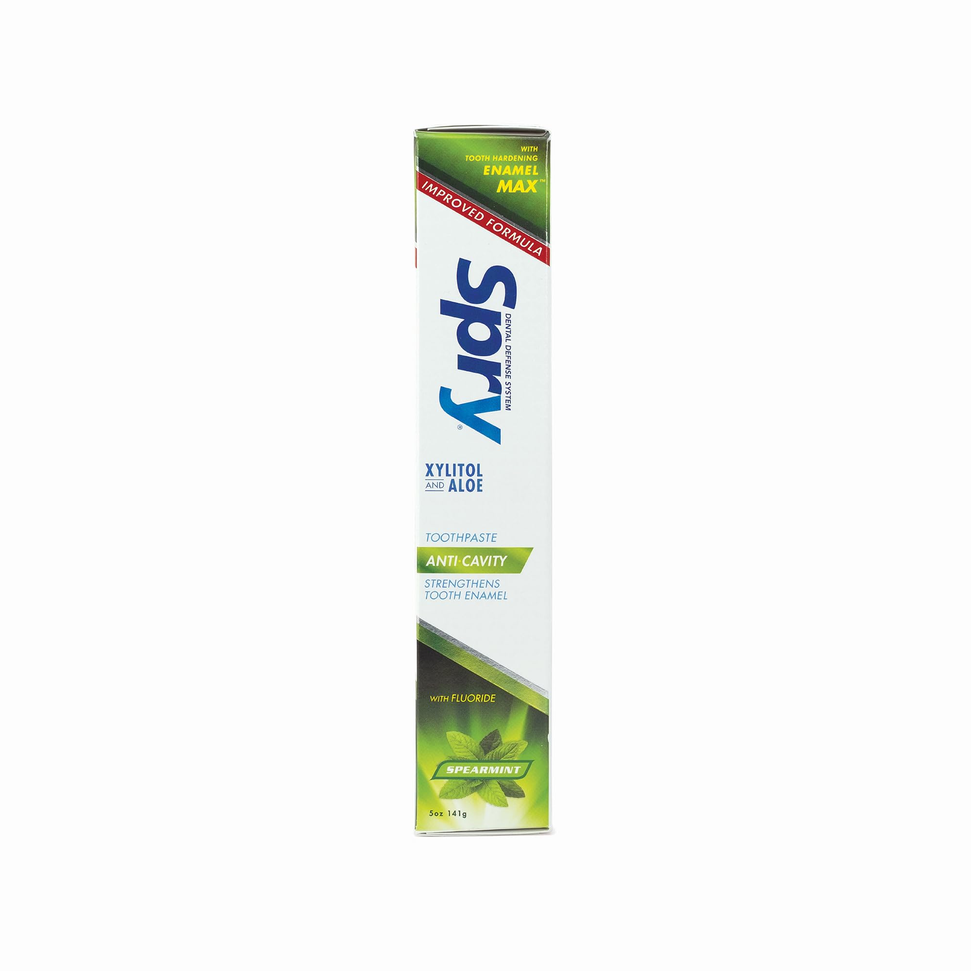 Spry Dentifrice Xylitol Menthe – feuilles de menthe illustrant la fraîcheur naturelle