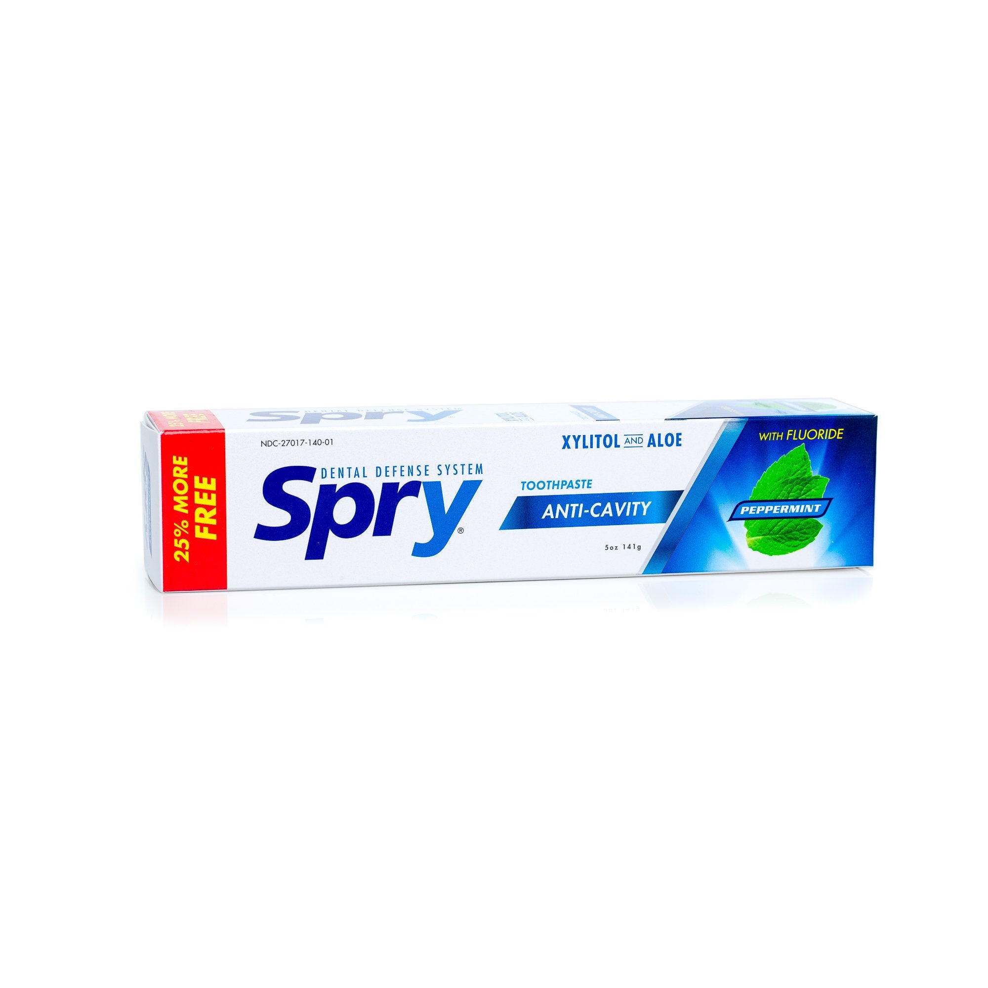 Spry dentifrice Xylitol menthe — sensation de fraîcheur après chaque brossage.