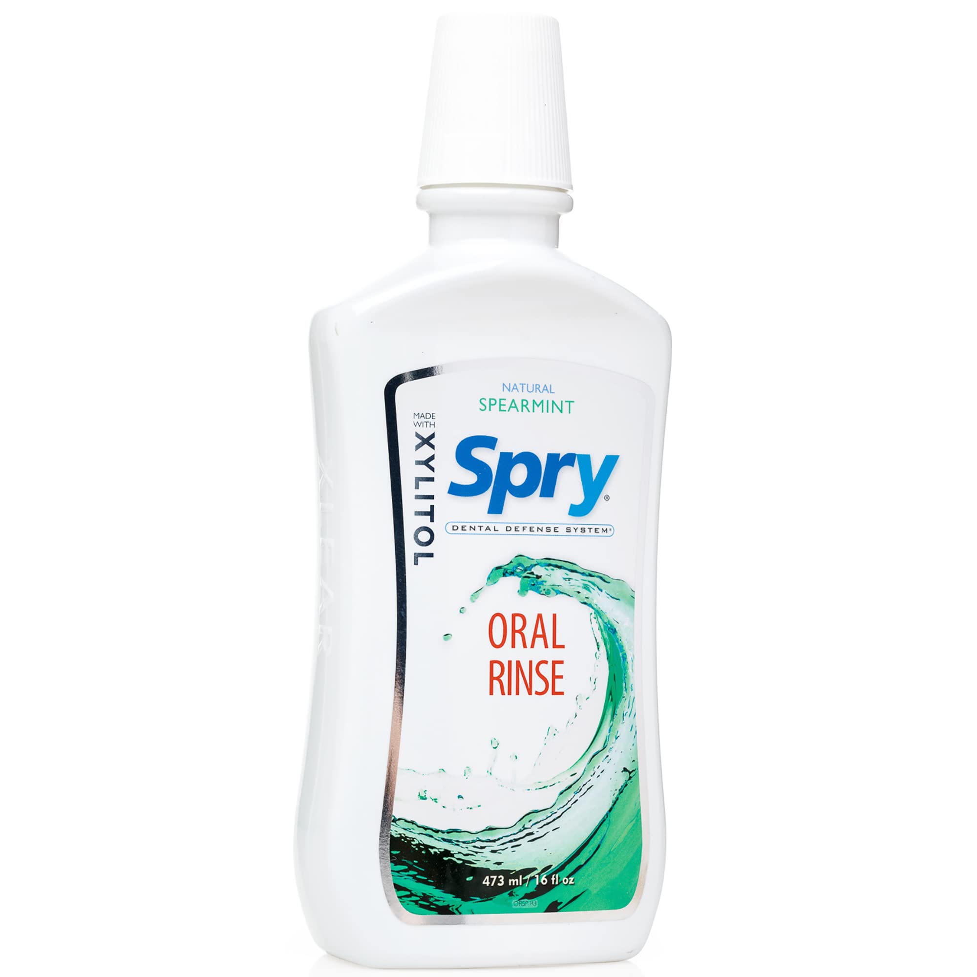 Spry composition naturelle xylitol menthe verte pour une hygiène buccale quotidienne.