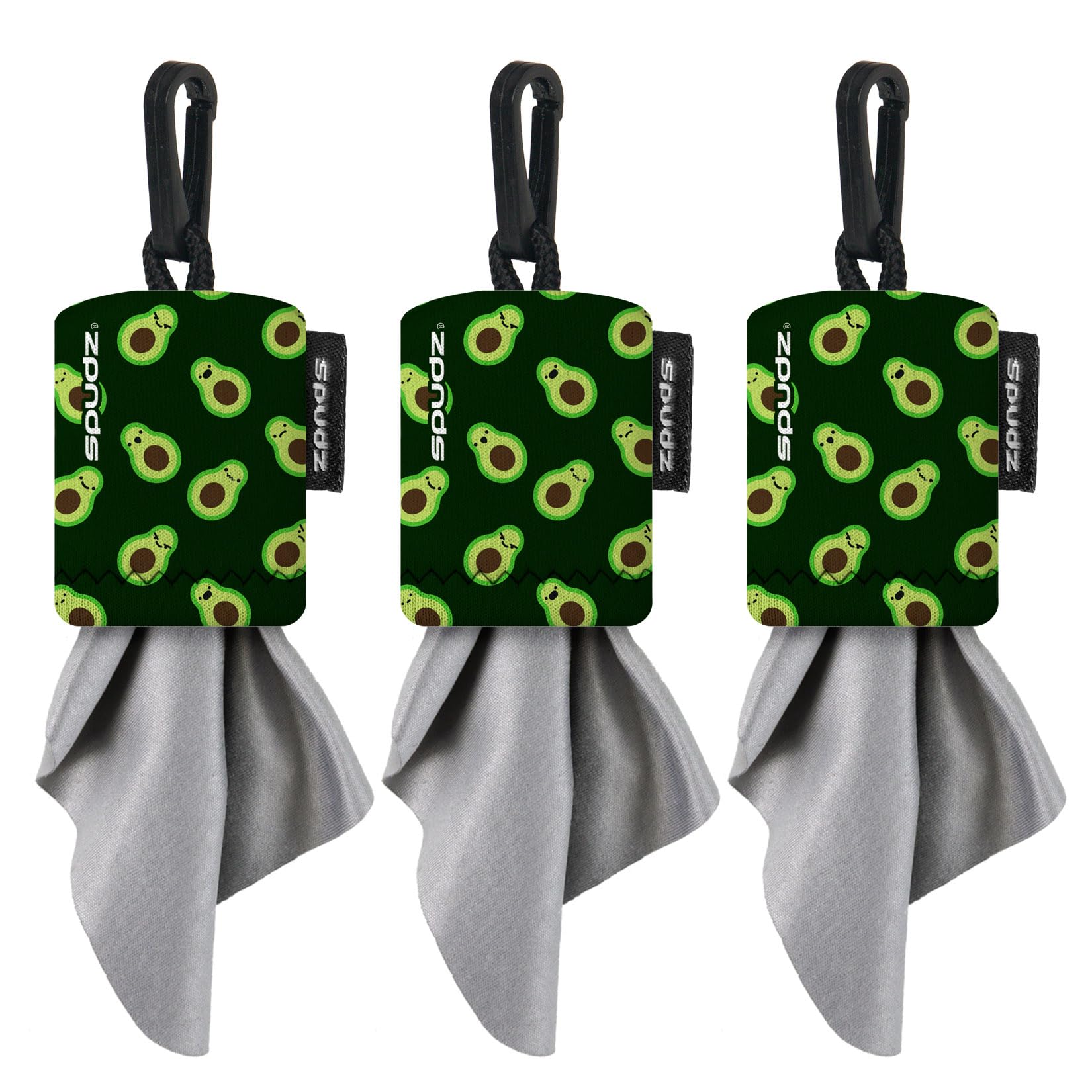 SPUDZ Avocat nettoyeur lentilles microfibre avec clip pratique