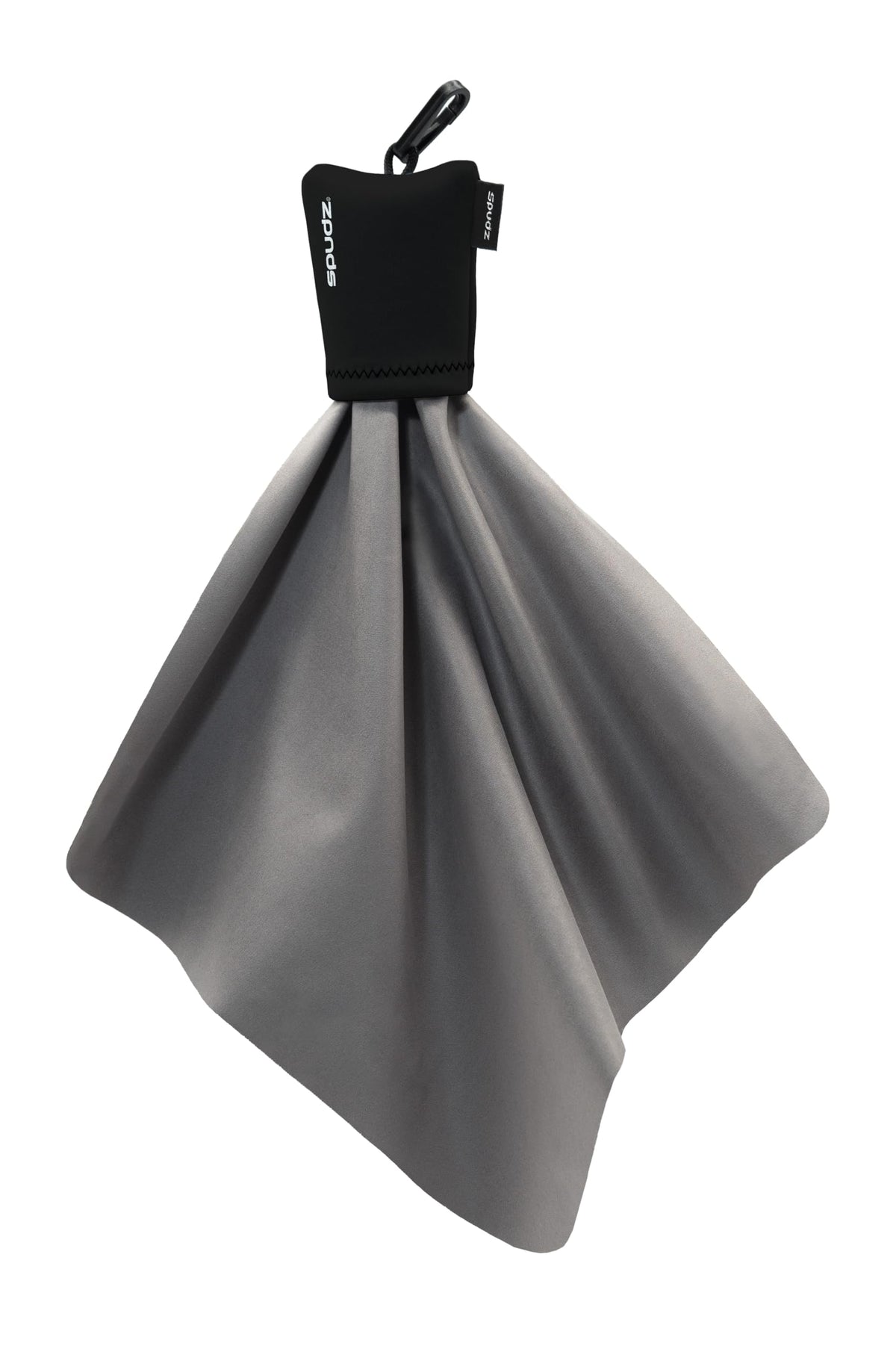 SPUDZ Classic chiffon microfibre pour lentilles dans une pochette clip pratique.