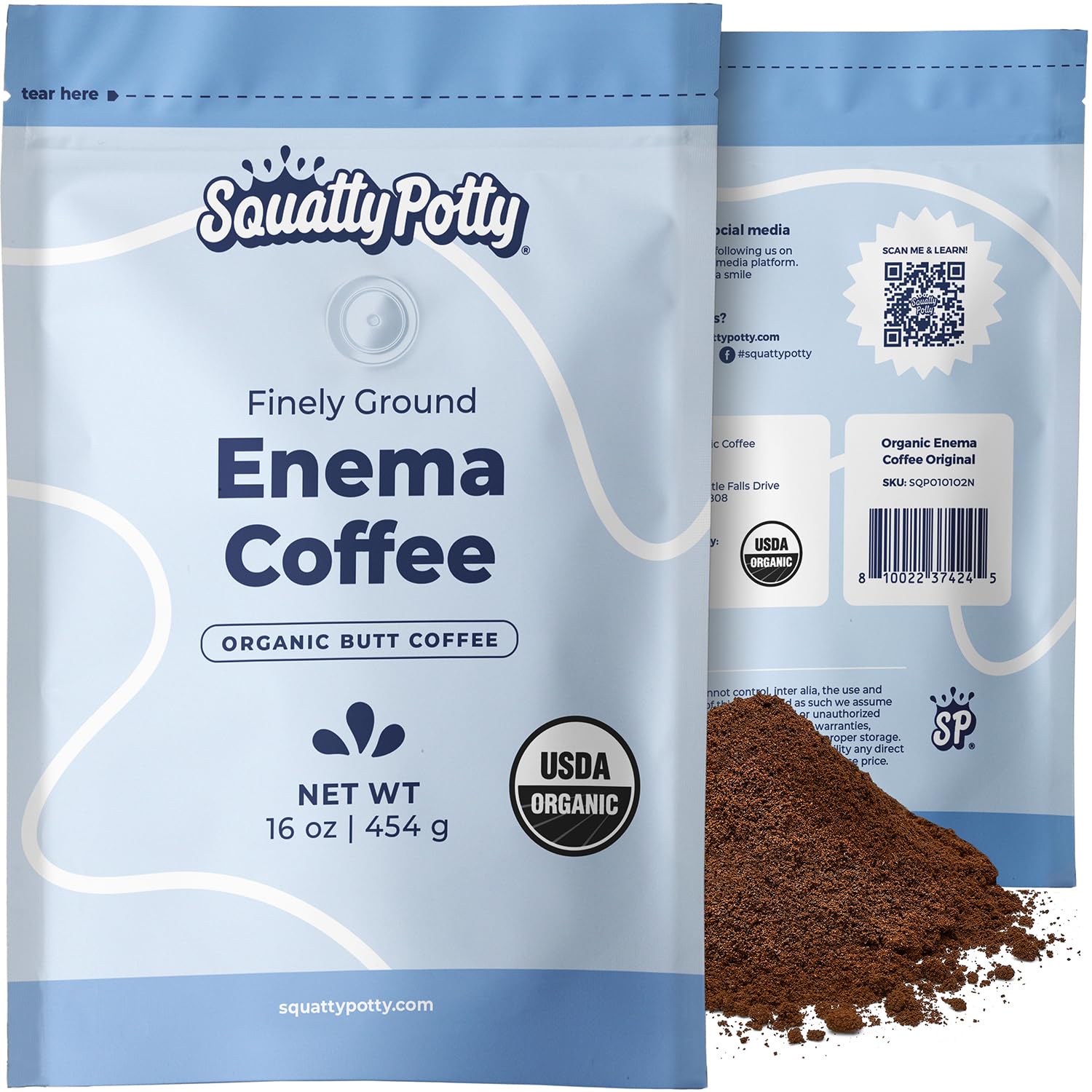 Café Lavement organique Squatty Potty torrefie 419°F pour lavage en douceur