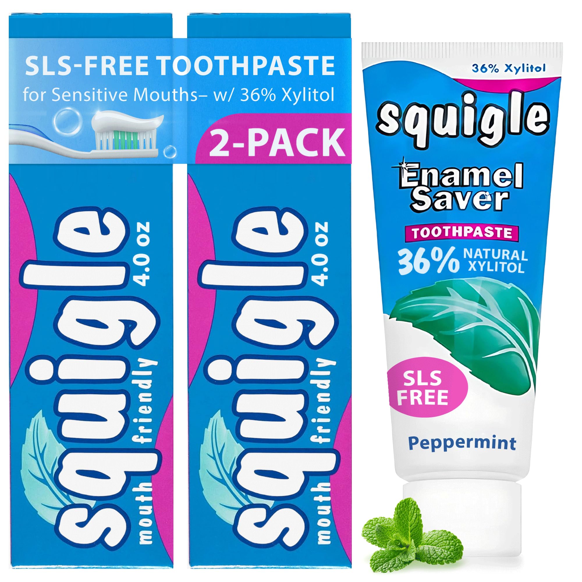 Squigle dentifrice Sauve-Émail en tube, soin pour l’émail sensible.