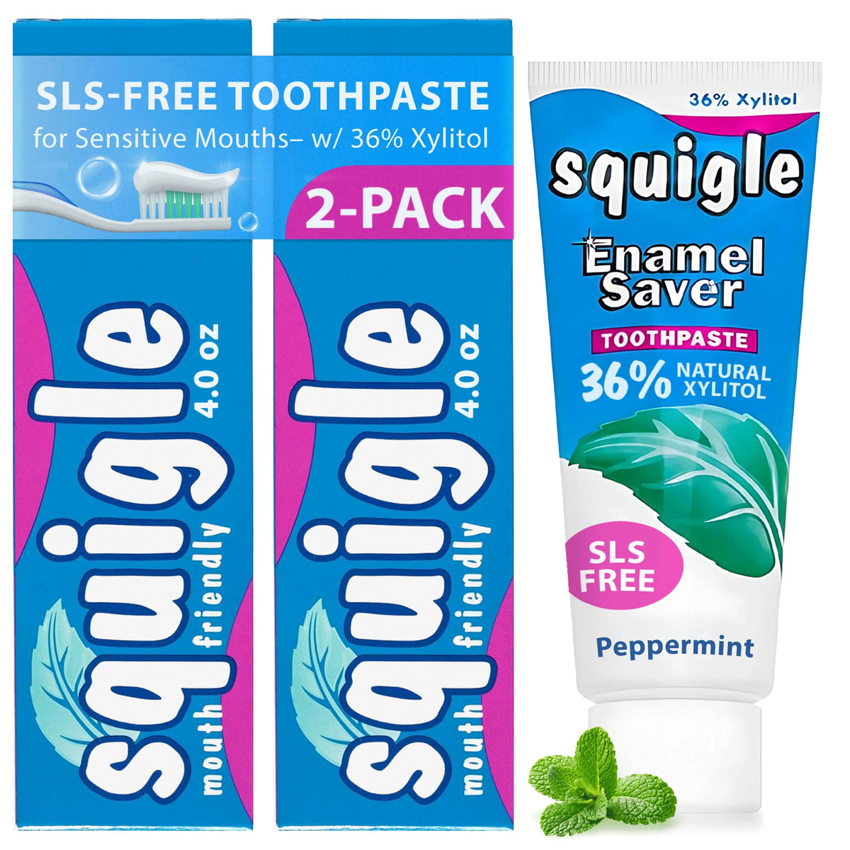 Squigle dentifrice Sauve-Émail en tube, soin pour l’émail sensible.