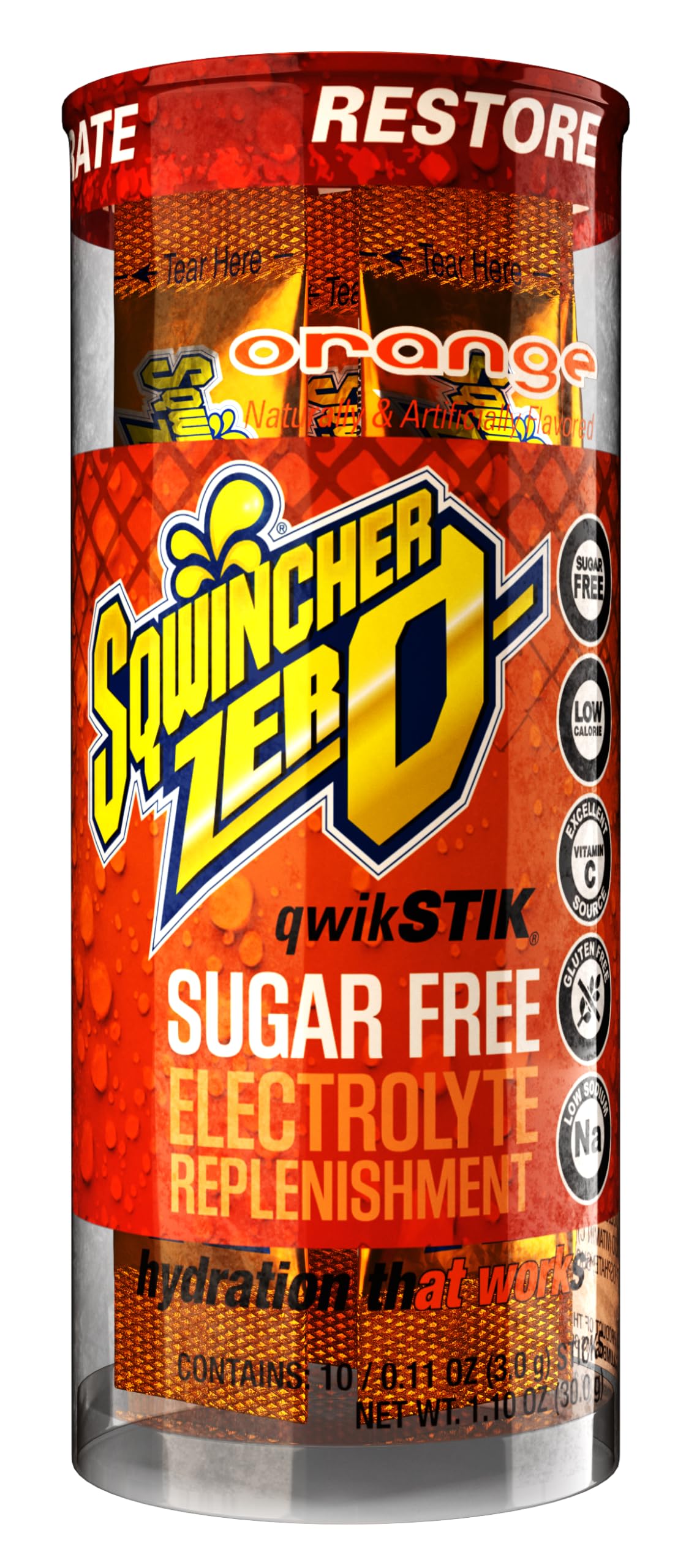Sqwincher Zero Qwik Stik contient 200 sachets pour un format économique.