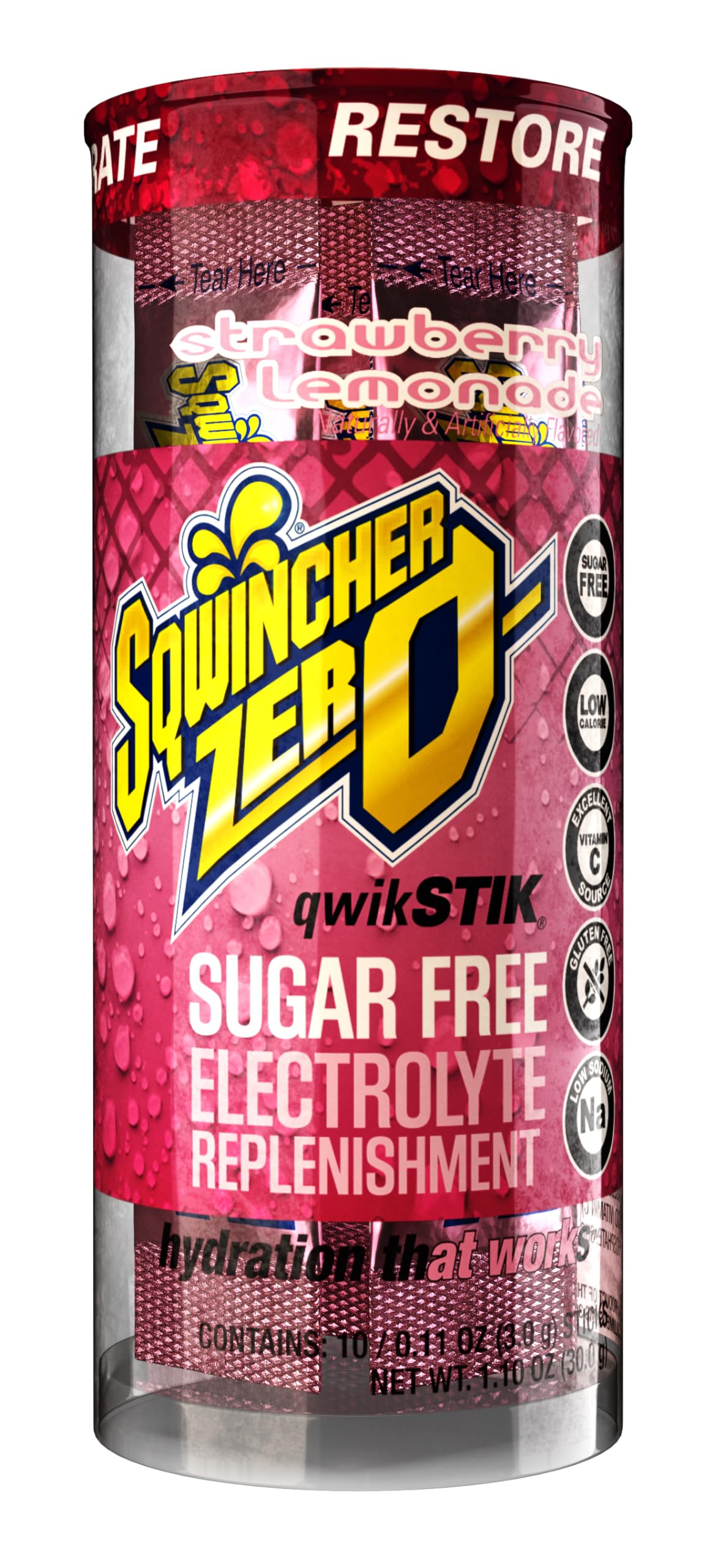 Sqwincher Zero Qwik Stik saveur orange revitalise après l'effort.