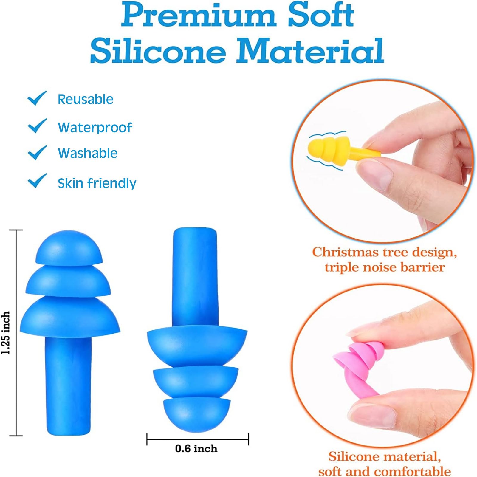 Réduction du bruit fiable avec ces bouchons Sratte en silicone.
