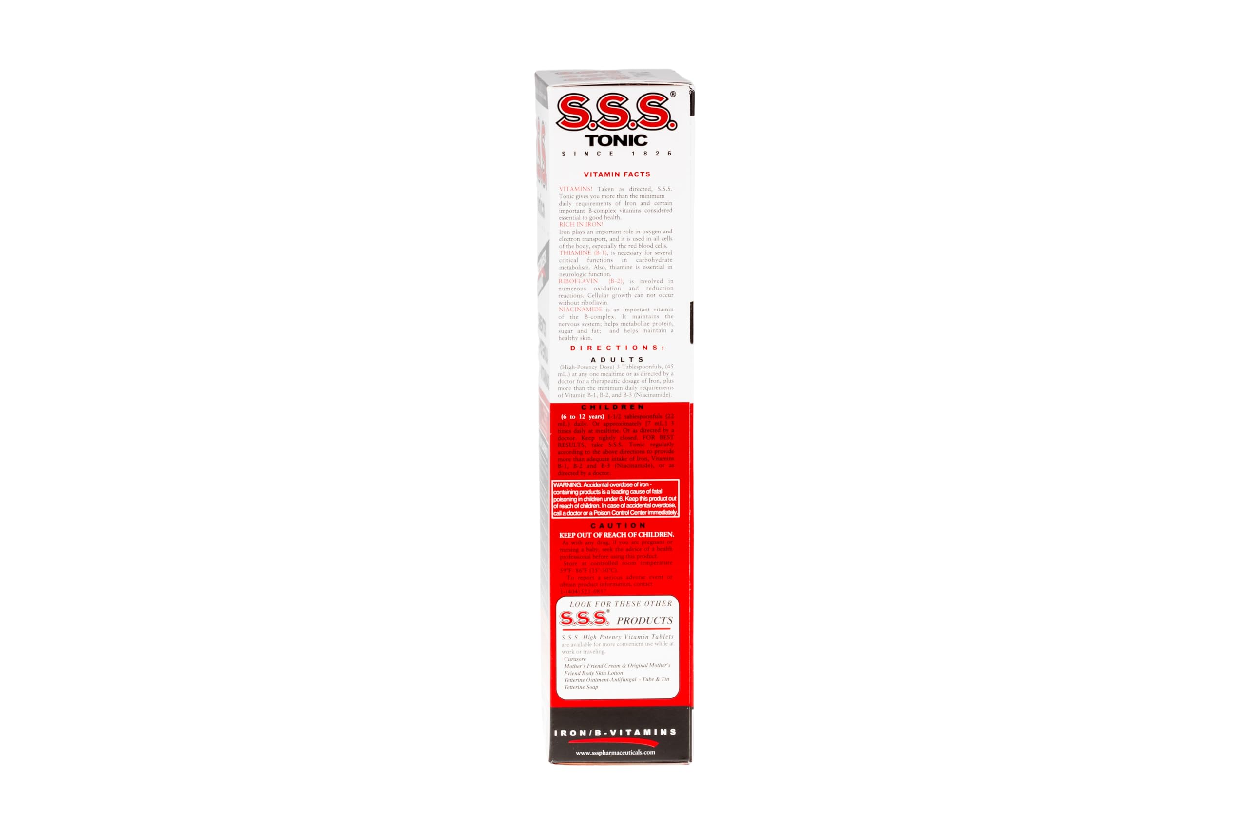 S.S.S. Tonic – dose 100 mg de fer, précision de la portion.