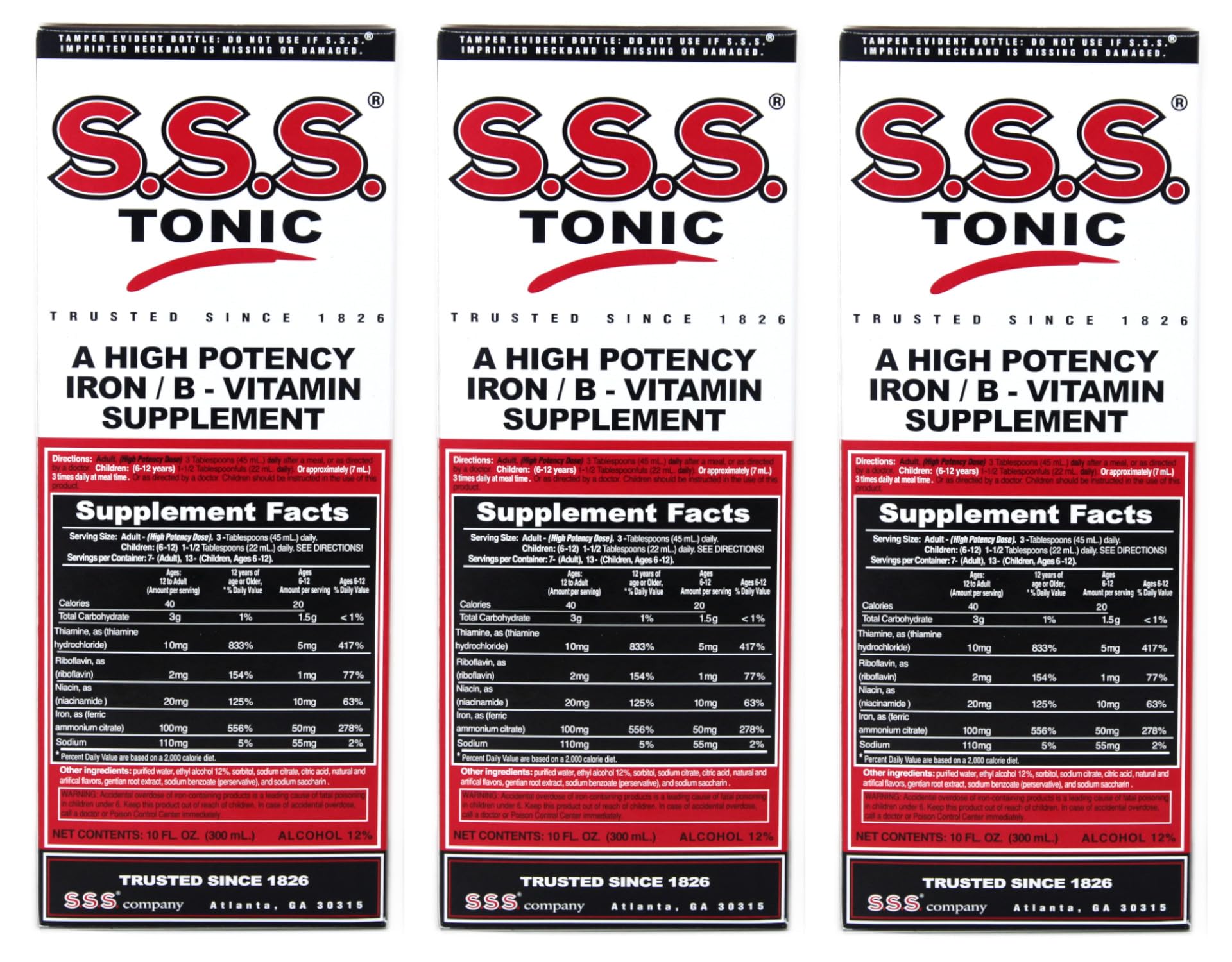 SSS Tonic: quantité-pack-3, pour maintenir l’approvisionnement à domicile.